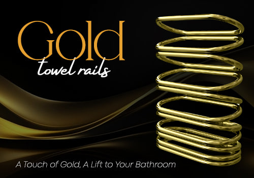 Gold Finish Heated Towel Rails
